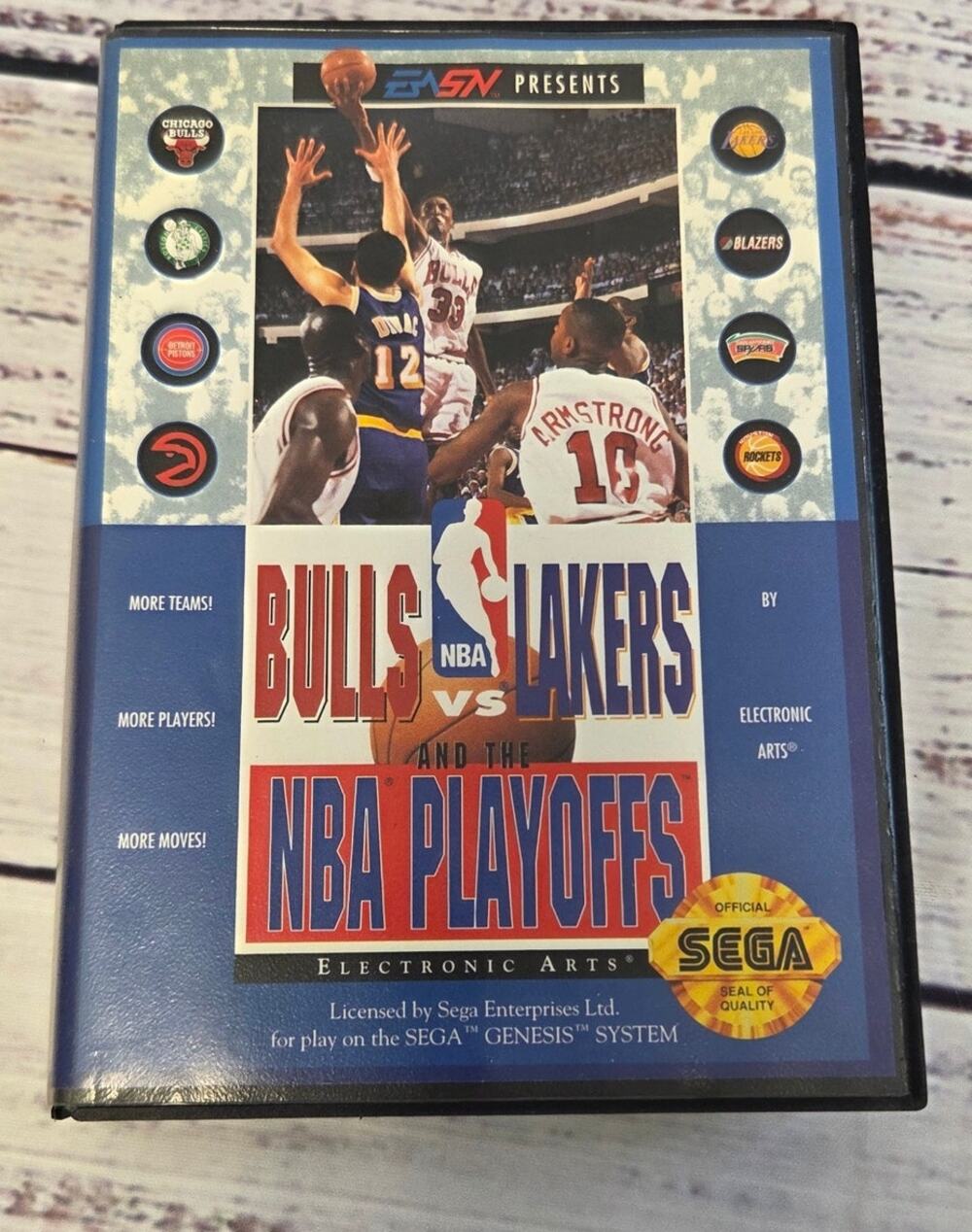 Bulls vs Lakers and the NBA Playoffs SEGA Genesis Instruction Manual & Case Only